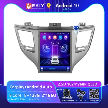 EKIY T9 autorádia Pro Hyundai Tucson 3 2015-2018 All-In-One Android Tesla Vertikální Styl Stereo Multimediální Navigace GPS Přehrávač